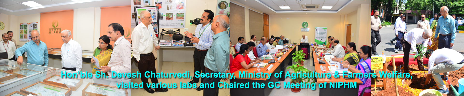 Hon'ble Sh. Devesh Chaturvedi, Secretary, Ministry of Agriculture & Farmers Welfare, Government of India, Chaired the General Council (GC) meeting of NIPHM and also visited various labs at NIPHM along with other dignitaries.