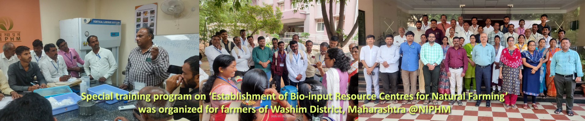 Special training program on ‘Establishment of Bio-input Resource Centres for Natural Farming’ was organized for farmers of Washim District, Maharashtra @NIPHM