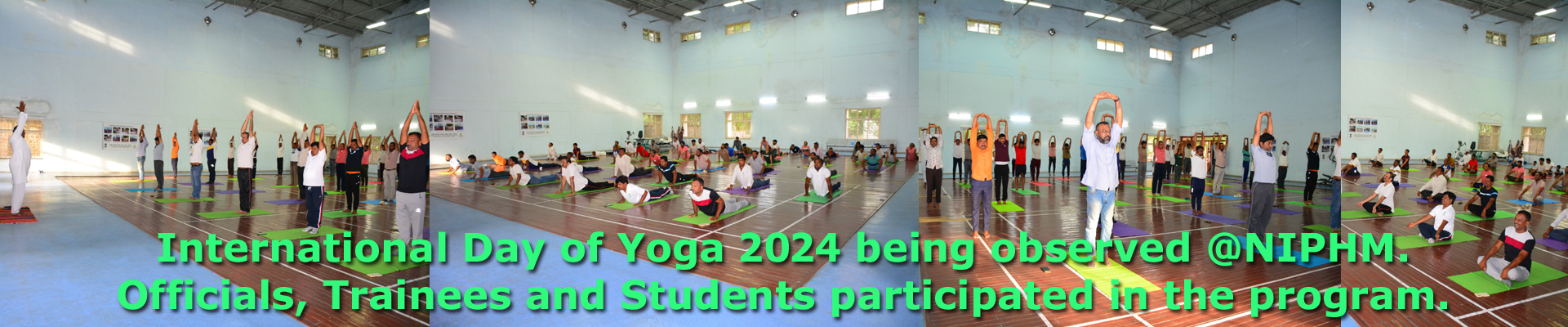 International Day of Yoga 2024 being observed @NIPHM. Officials, Trainees and Students participated in the program.